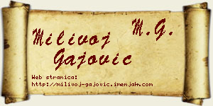 Milivoj Gajović vizit kartica